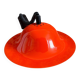 Vintage orange enameled metal pendant light – space age design – 1970s
