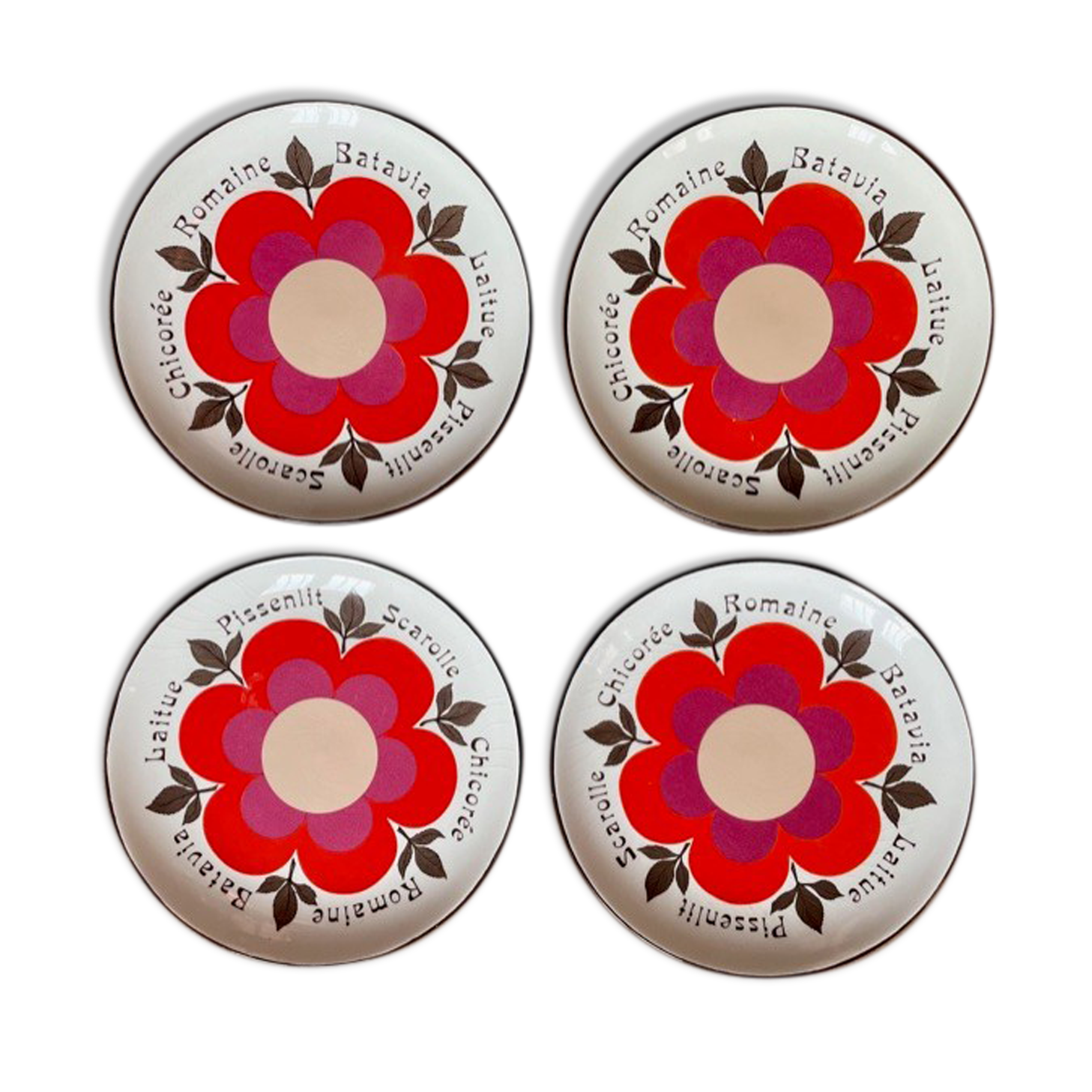 4 plates Gien "harmony" 1970