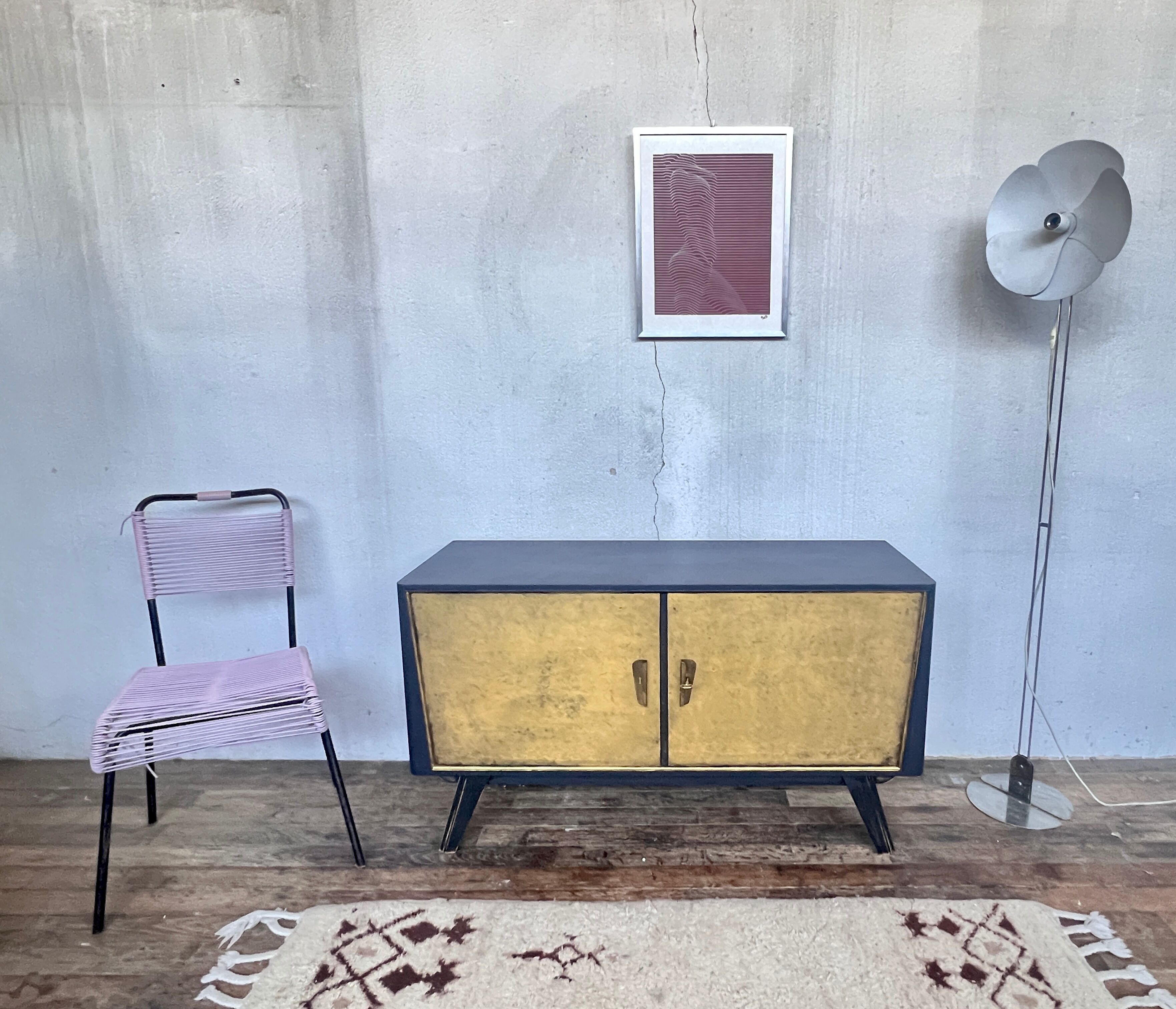 Enfilade meuble tv vintage pieds compas