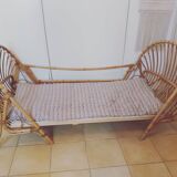 Daybed for child in vintage rattan