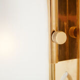 Pair of wall lamps Luigi Caccia Dominioni LP10 brass opaline 1965