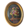 Painting of Flower arrangement in Oval Frame gilded wood measurements 29 cm x 23 cm CONVEX glass