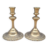 Pair of antique brass candlesticks