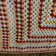 plaid - granny crochet blanket vintage colors 138 x 110 cm