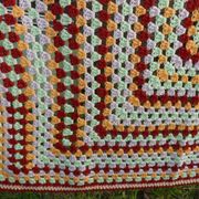 plaid - granny crochet blanket vintage colors 138 x 110 cm