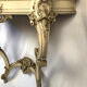 Louis XV style console in gray lacquered wood and marble top, nineteenth