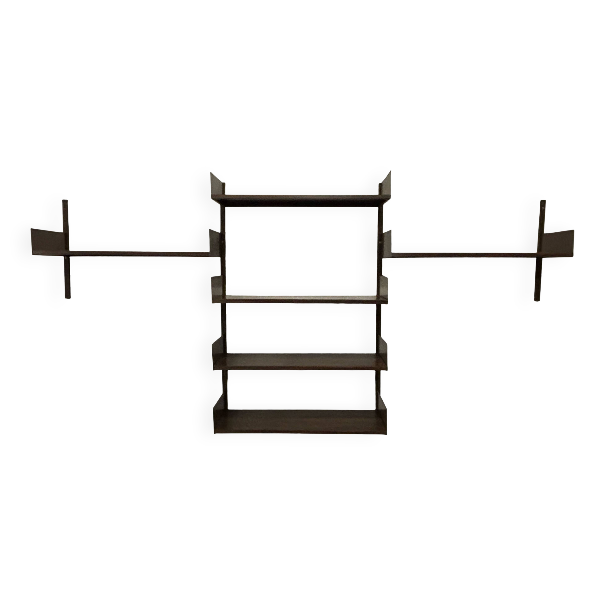Étagère murale vintage en bois et métal, Danemark