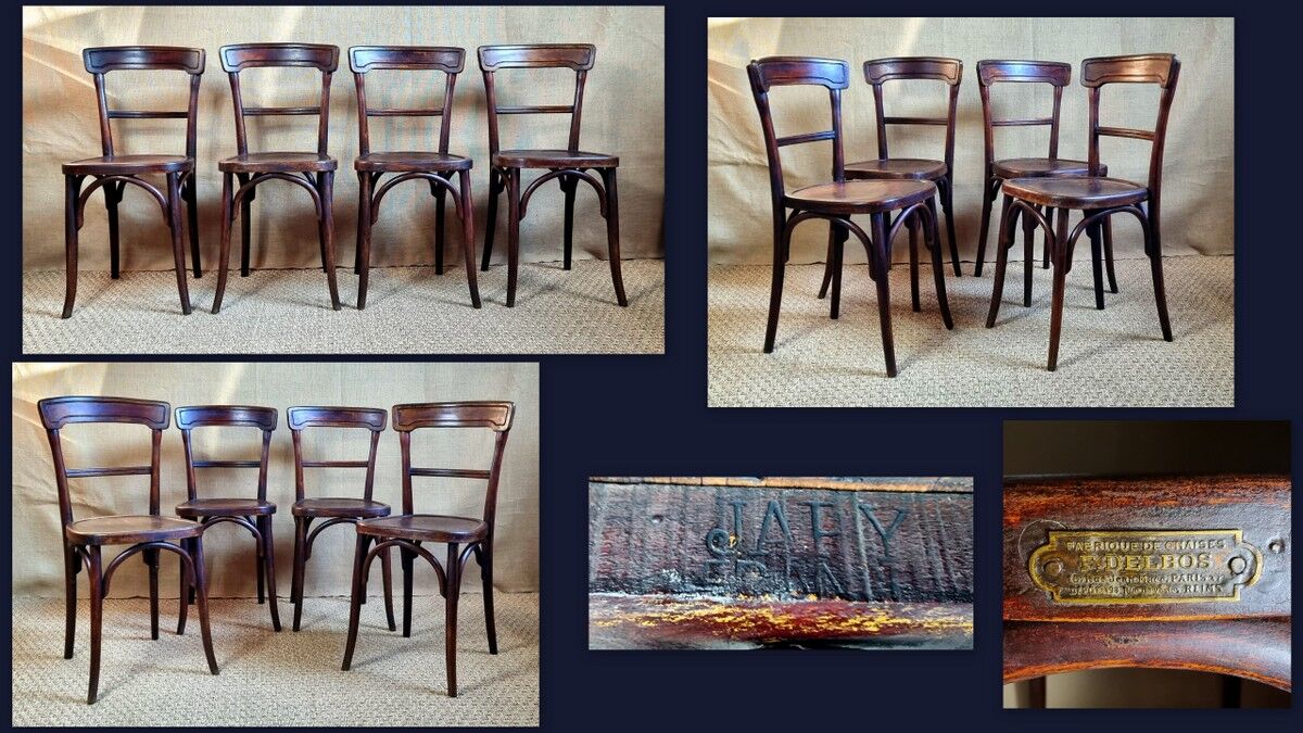 4 chaises bistrot Japy et Delbos début XXe