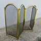 Fireplace screen, spark guard, brass, gilded, 4 panels, 1950.