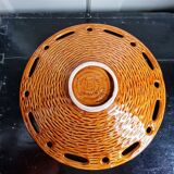Large Mid-Century Modern French Ceramic Sunflower Plate - 1950s-1960s - Grottes de Dieulefit