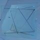 Tempered glass coffee table, intertwined legs design