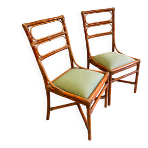 paire de chaises en rotin - bambou