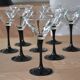 8 Vintage Black Stemmed Cocktail/Martini Glasses