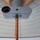 Lampadaire scandinave cuivre et teck