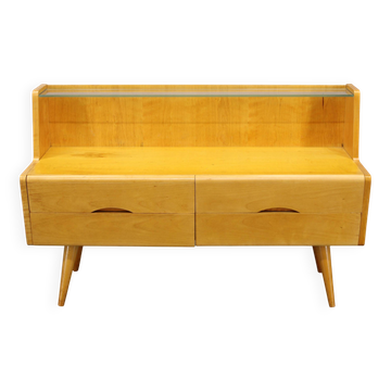 1960s Chest of Drawers with Glass Shelf ,Czechoslovakia