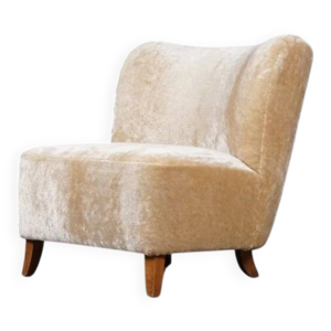Fauteuil scandinave en - velours