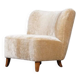 Fauteuil scandinave en velours à poils longs
