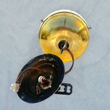 Art Deco suspension in gilded brass and sculpted glass, 1930s