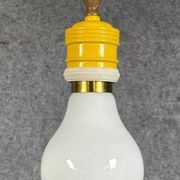 Ingo Maurer for Métalart Spain: opaline and metal bulb suspension