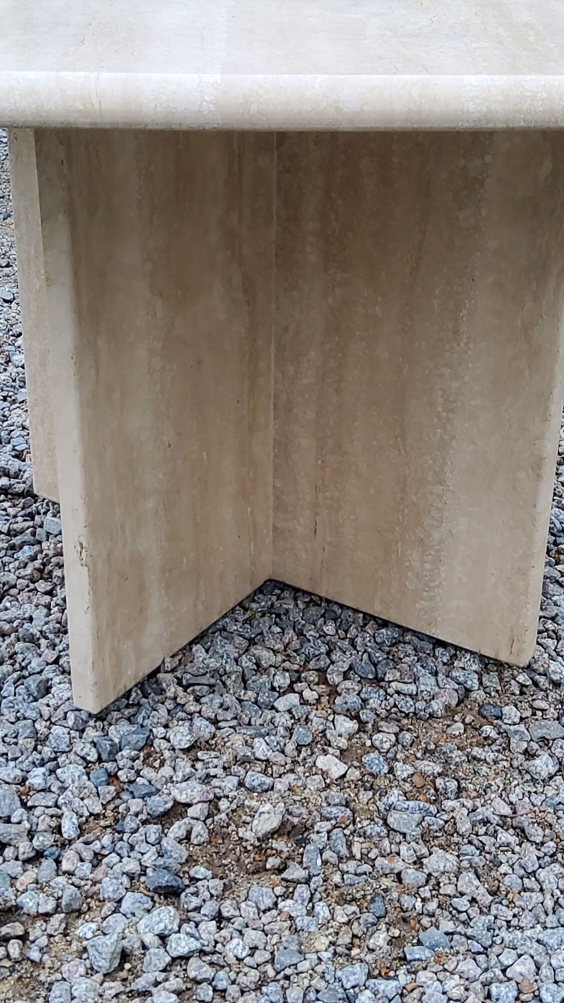 Set of 3 travertine trundle coffee tables from the 70s