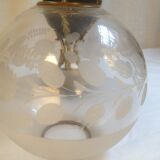 Oil lamp with engraved globe in Napoleon III style