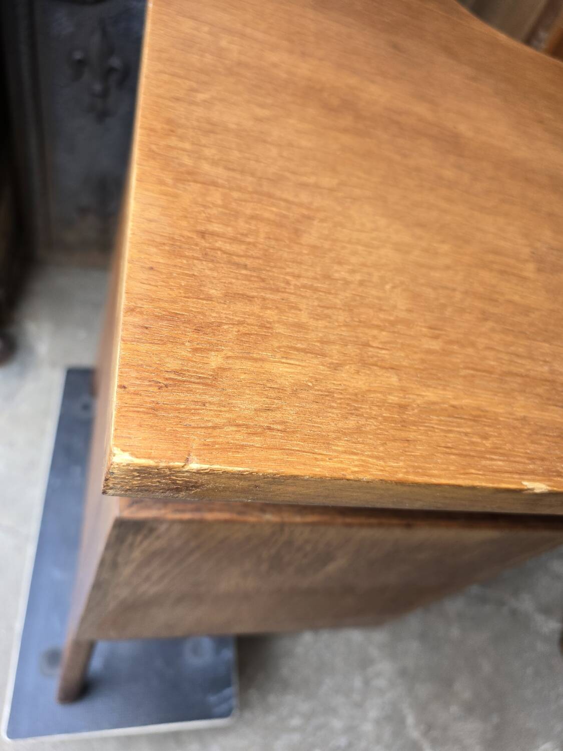 Scandinavian-style compass-legged desk, 1950s
