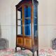 19th Century Transition Style Marquetry and Blackened Wood Display Cabinet