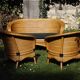 Raush bamboo rattan bench armchairs from the 70s and 80s