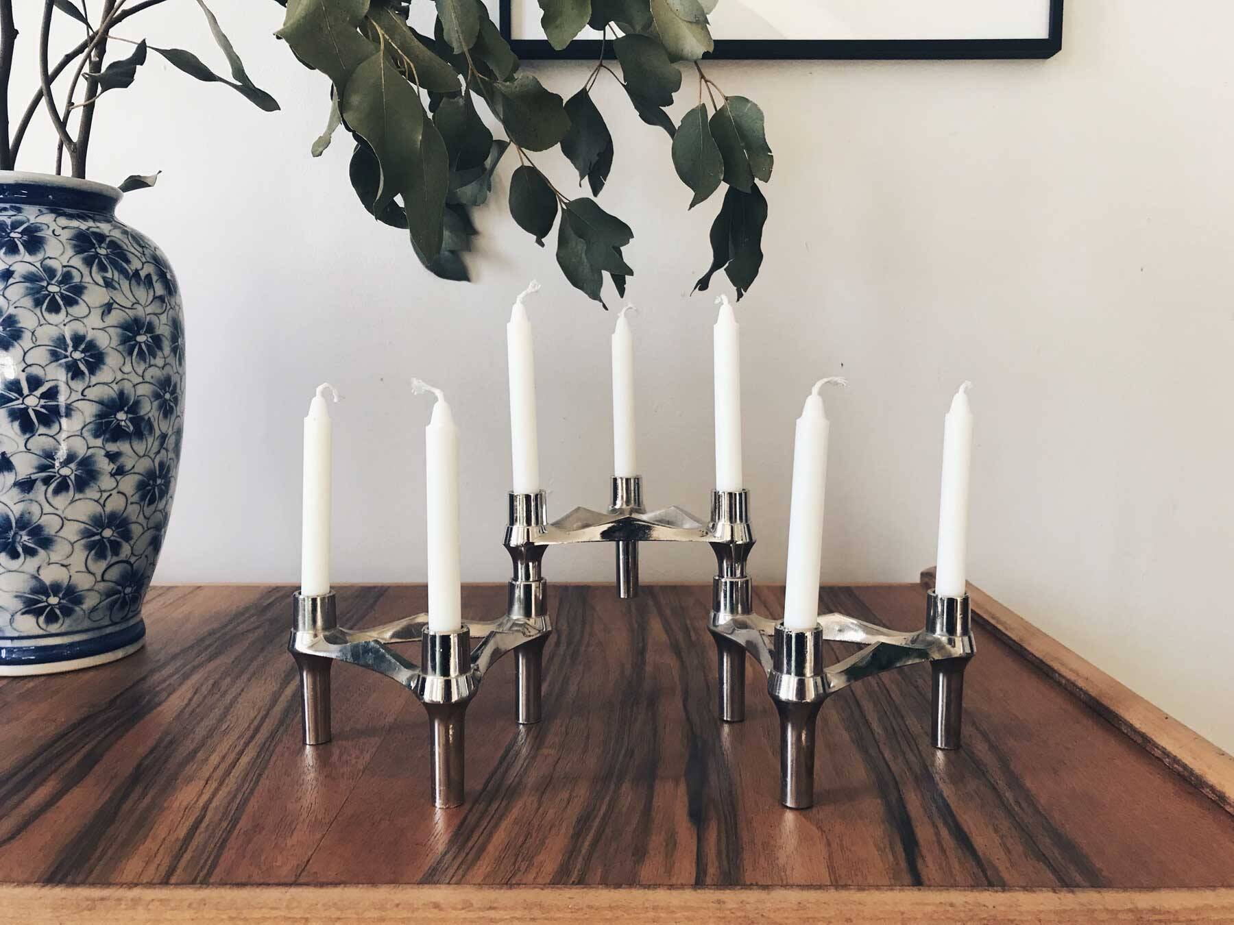 Set of three Nagel candlesticks from the 70s