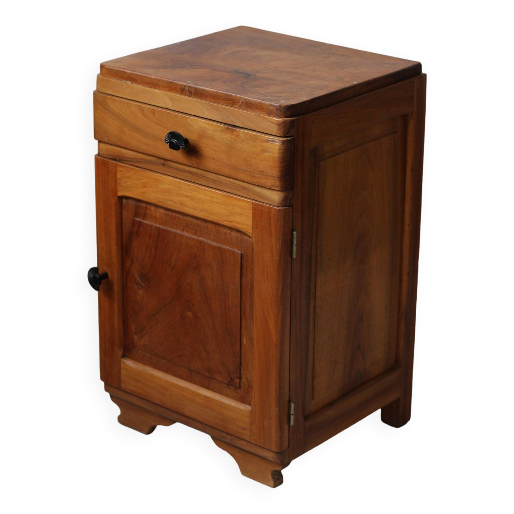 Art deco walnut bedside table