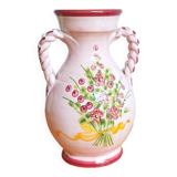 Double braided handle ceramic vase