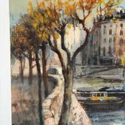 La Seine à Paris, huile sur toile signé 1970