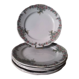 6 assiettes art nouveau en faïence par Onnaing