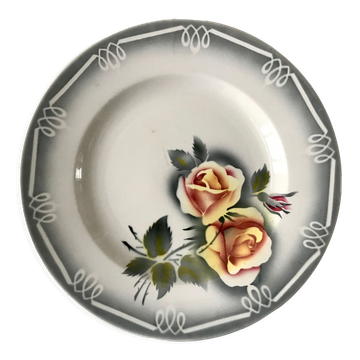Round dish Digoin Sarreguemines model "Adèle" years 30-40