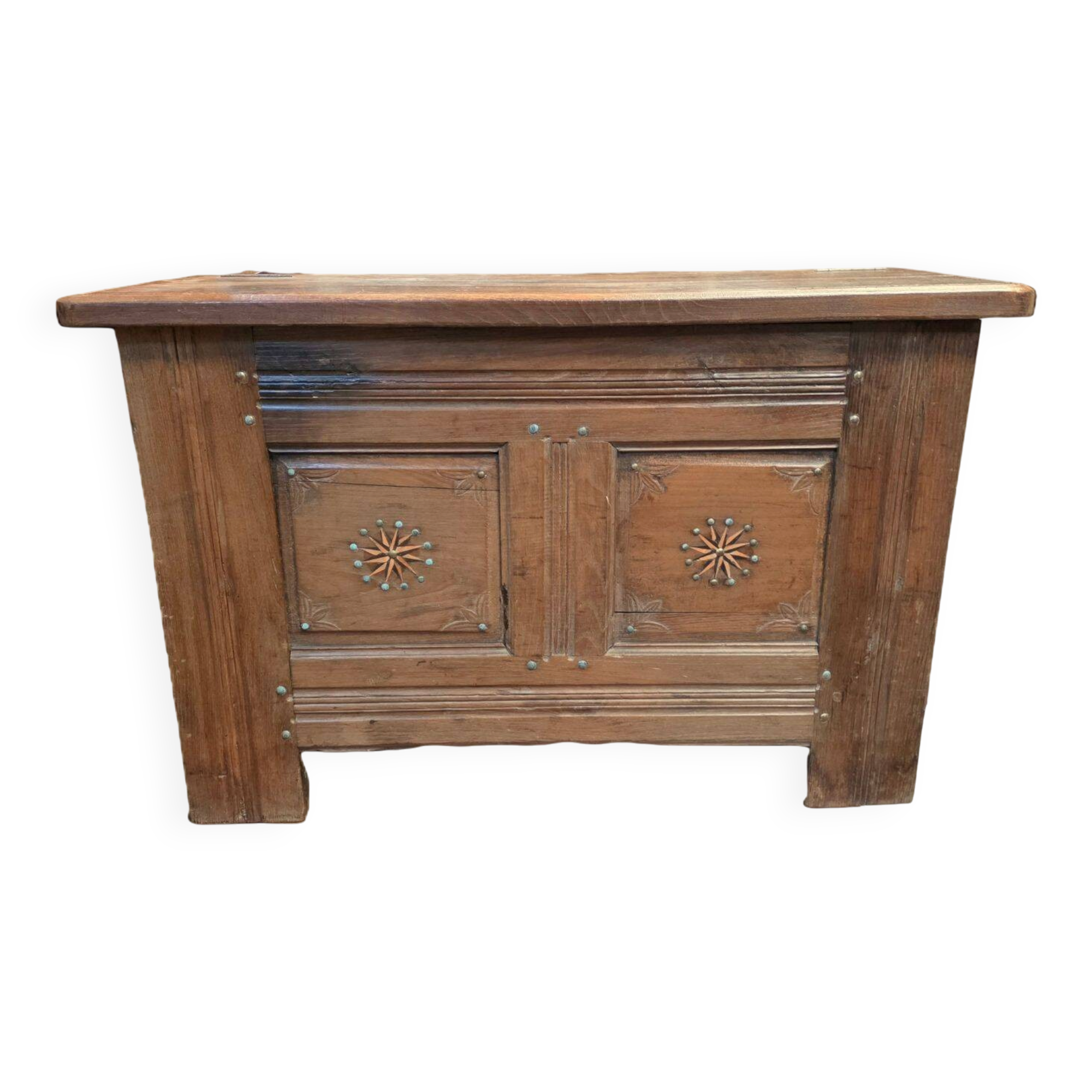 Small Breton Chest Decorated with Brass Nails