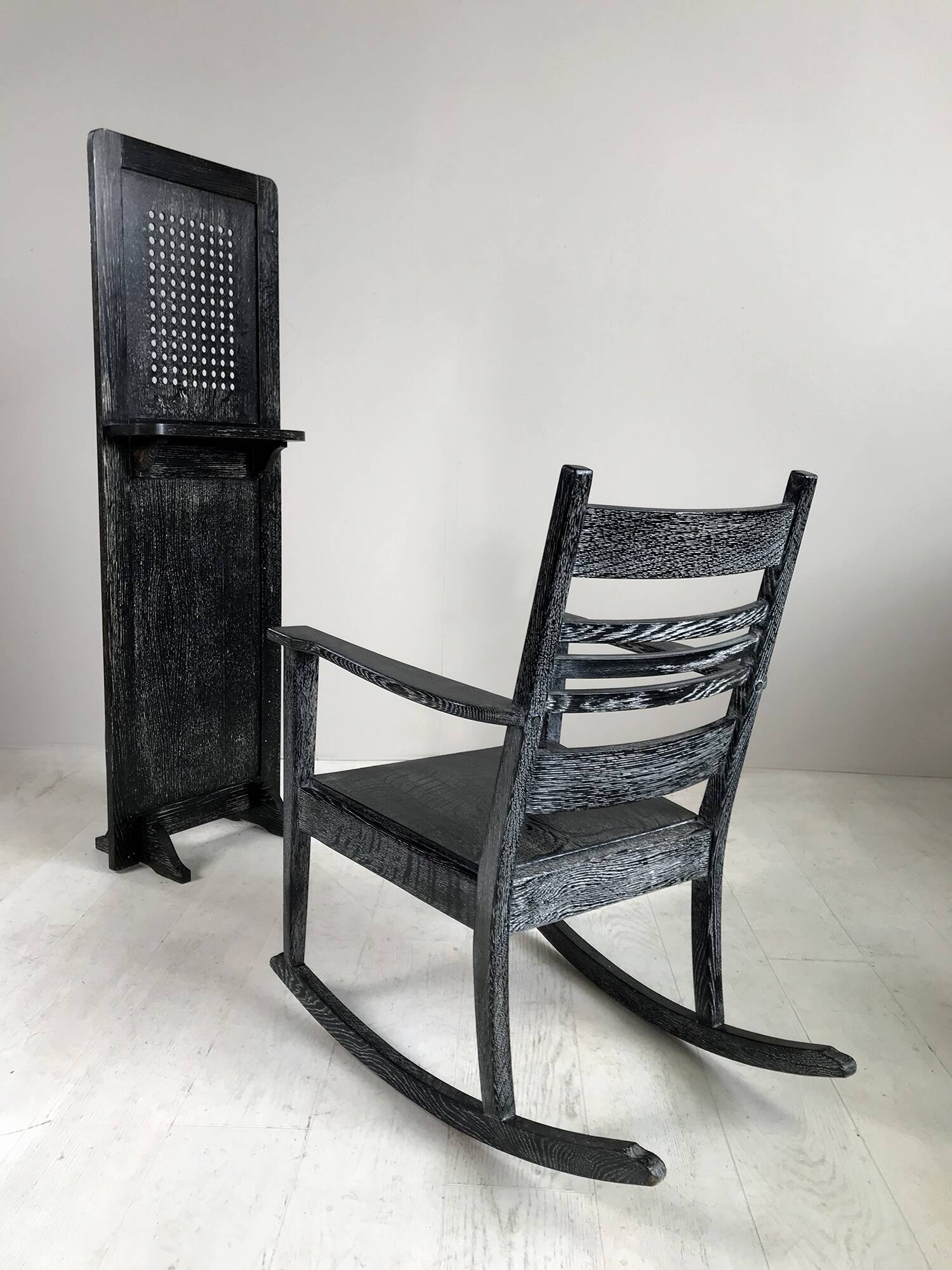 Baker and Co. rocking chair and traveling confessional, 1930s