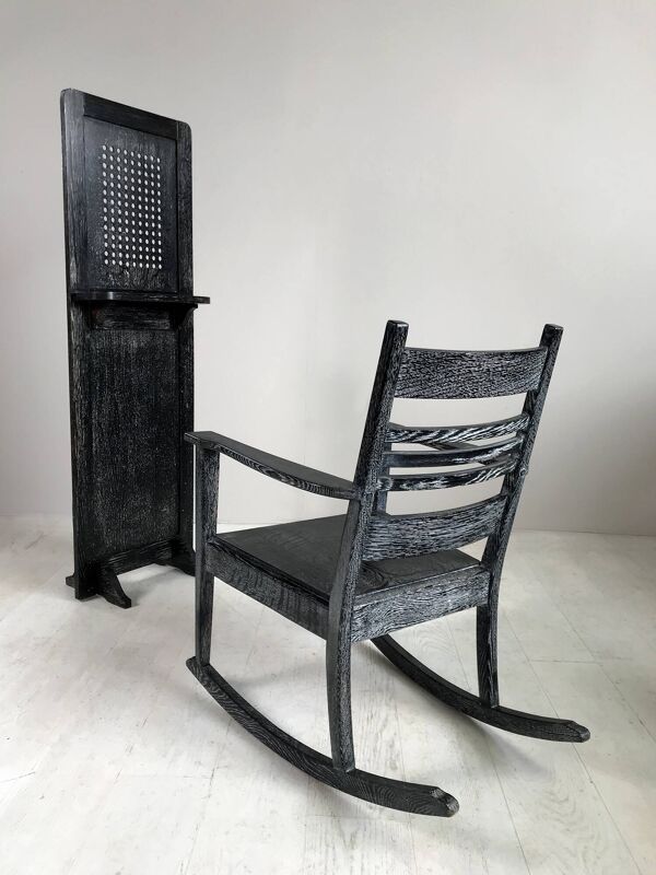 Fauteuil à bascule et confessionnal de voyage de Baker and Co, années 1930