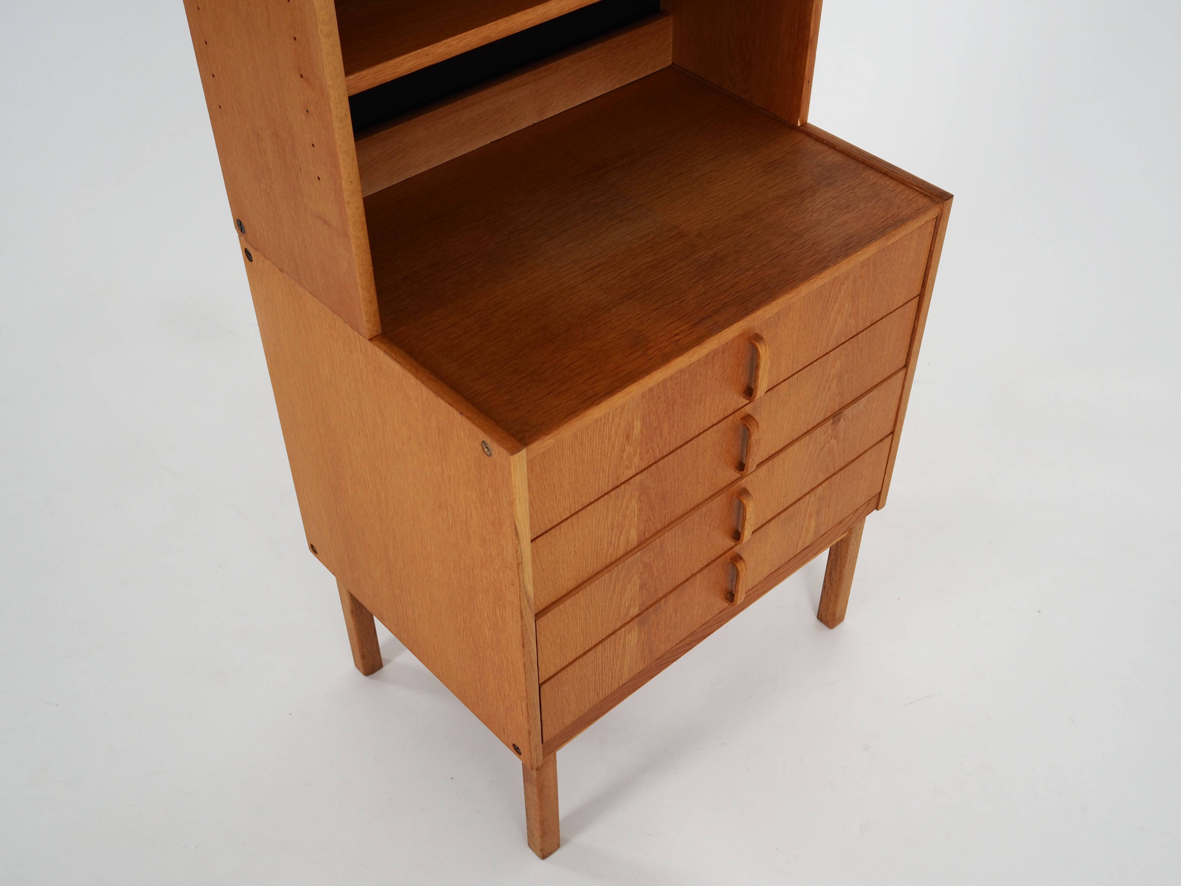 Bookcase with ash veneer, design by B.Fridhagen, 1970s