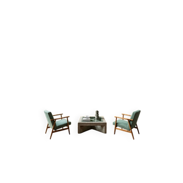 Paire de chaises longues vintage en bouclé vert menthe des années 1970