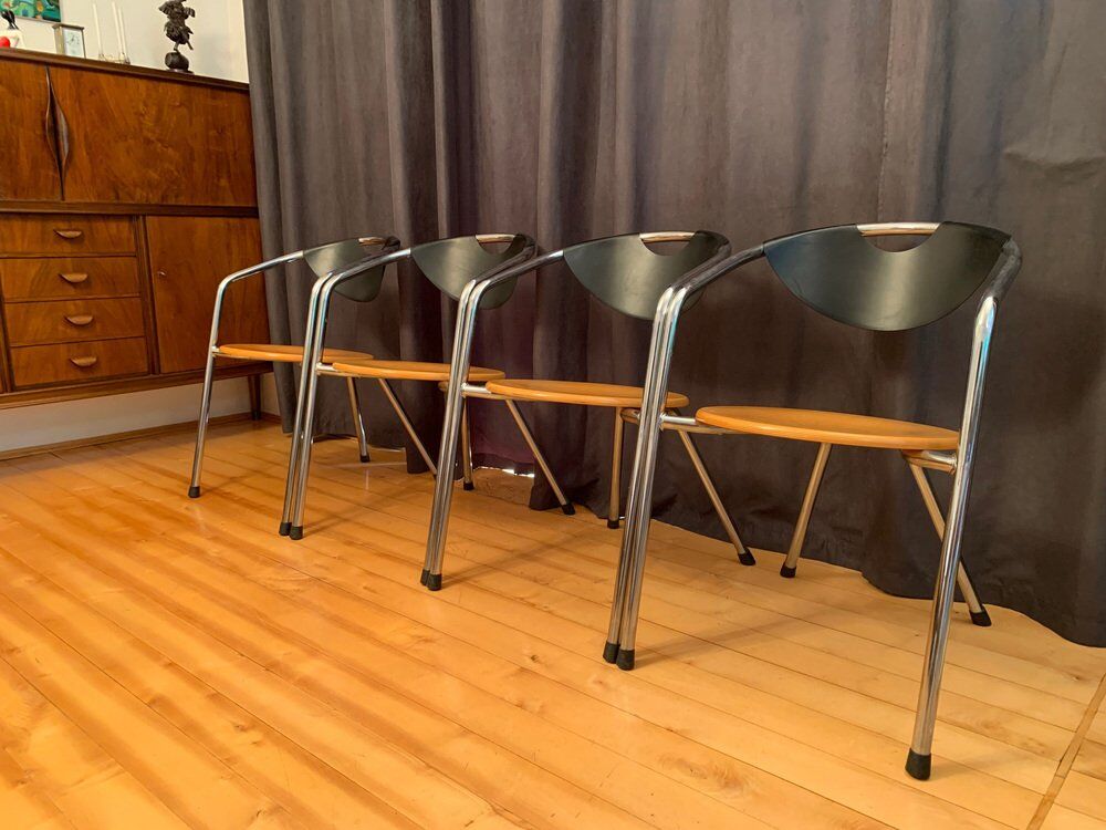 Italian Plurima chairs, 1980s, set of 4