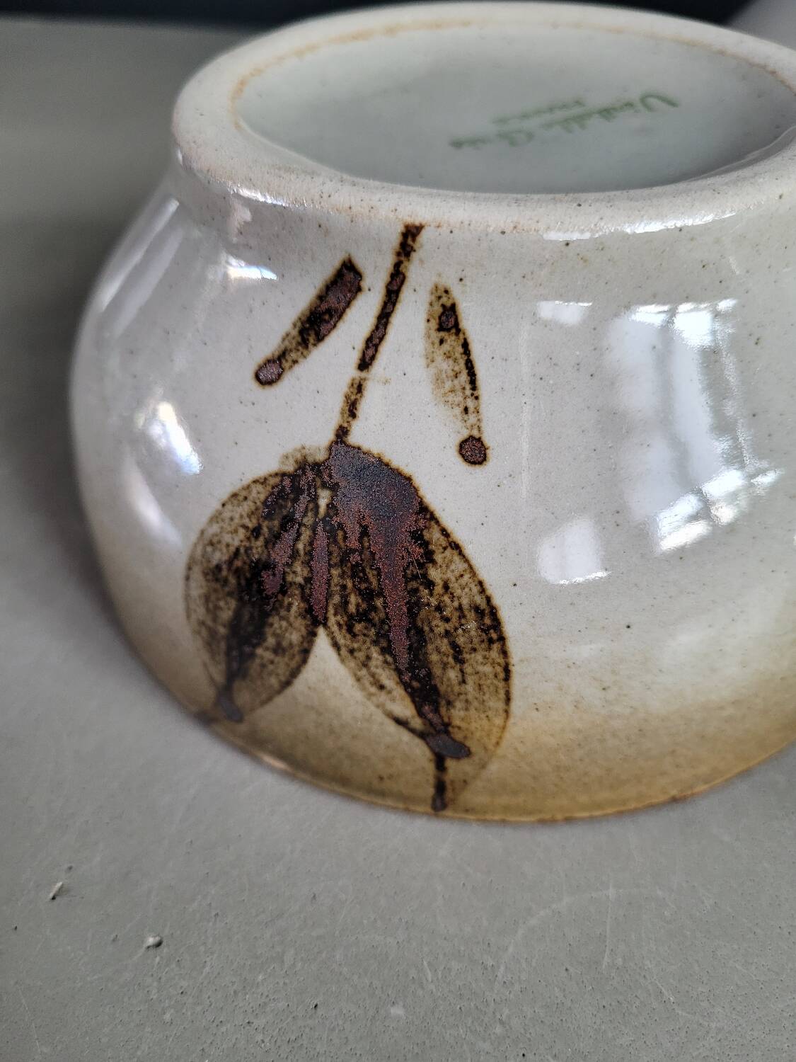 Trio of vintage stoneware bowls