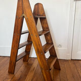 Foldable stepladder in old wood