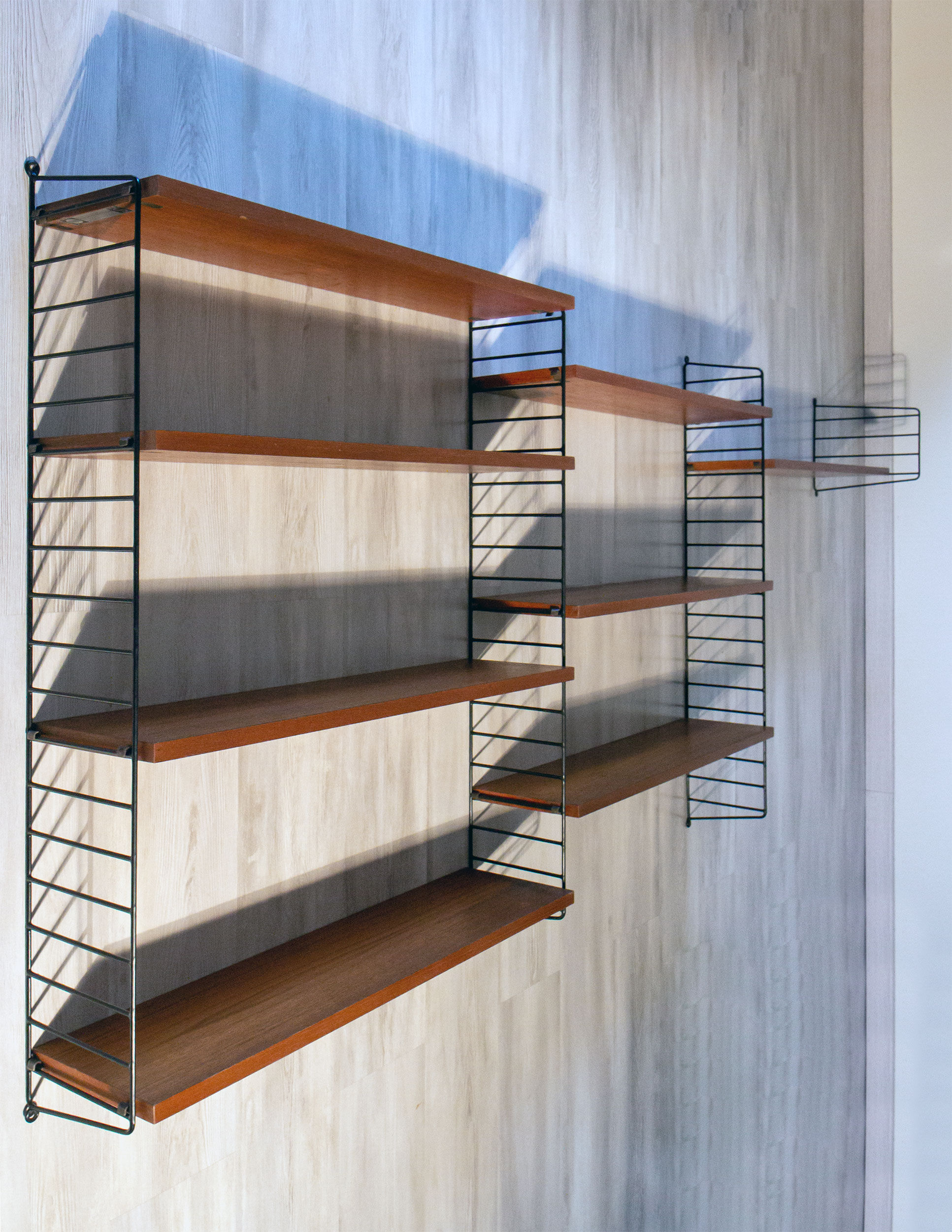 Modular double shelf String by Nisse Strinning, Sweden, circa 1960