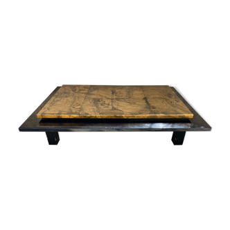 1970 black and gold laque coffee table