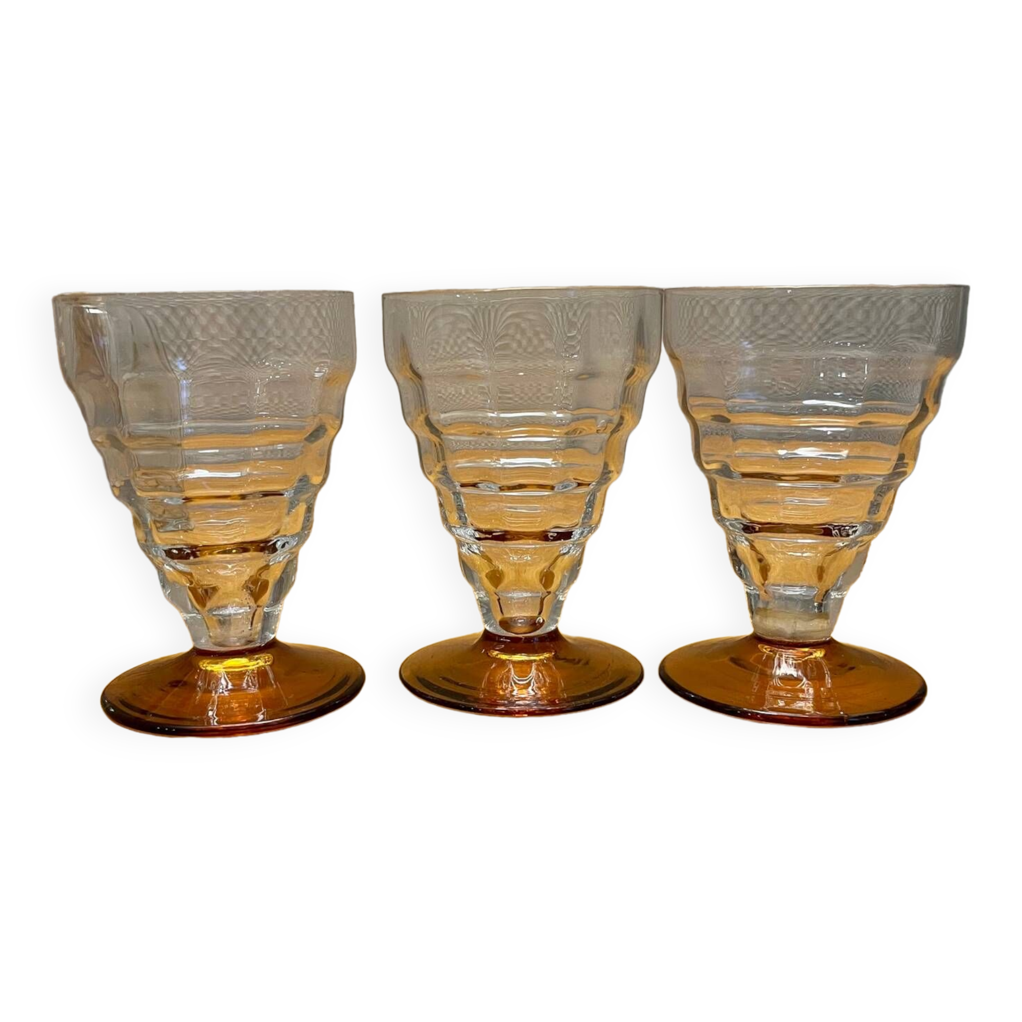 Set of 3 Art Deco glasses