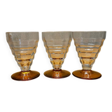 Set of 3 Art Deco glasses