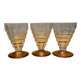Set of 3 Art Deco glasses
