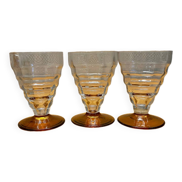 Ensemble de 3 verres Art Déco