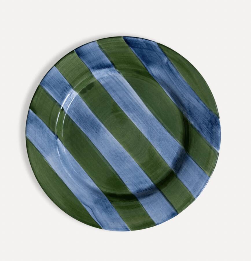 Hand painted ceramic dinner plate