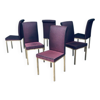Hollywood Regency Style Design Dining Chair, 1970s, Belgium, Set of 6